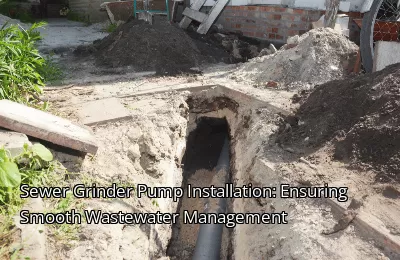 Sewer Grinder Pump Installation: Ensuring Smooth Wastewater Management