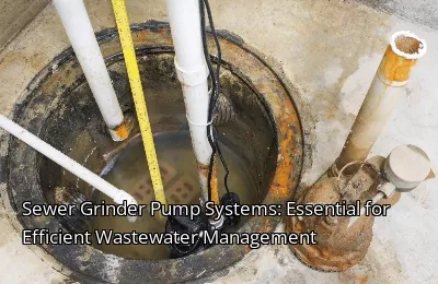 Sewer Grinder Pump Systems: Essential for Efficient Wastewater Management