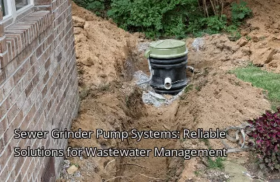 Sewer Grinder Pump Systems: Reliable Solutions for Wastewater Management